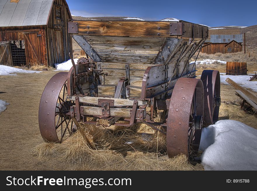 Heavy load wagon in field. Heavy load wagon in field