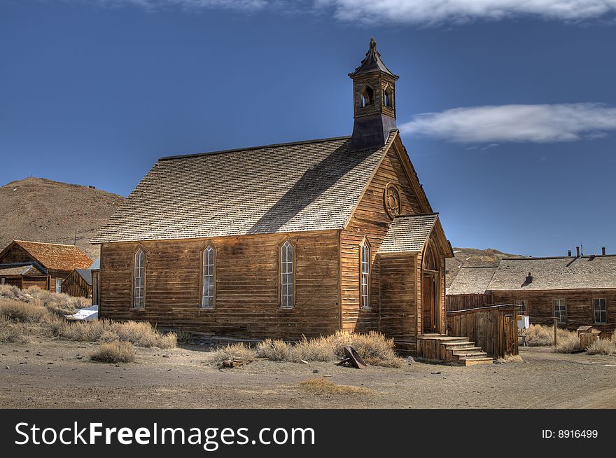 An old Church in the historic town of Bodie California. An old Church in the historic town of Bodie California