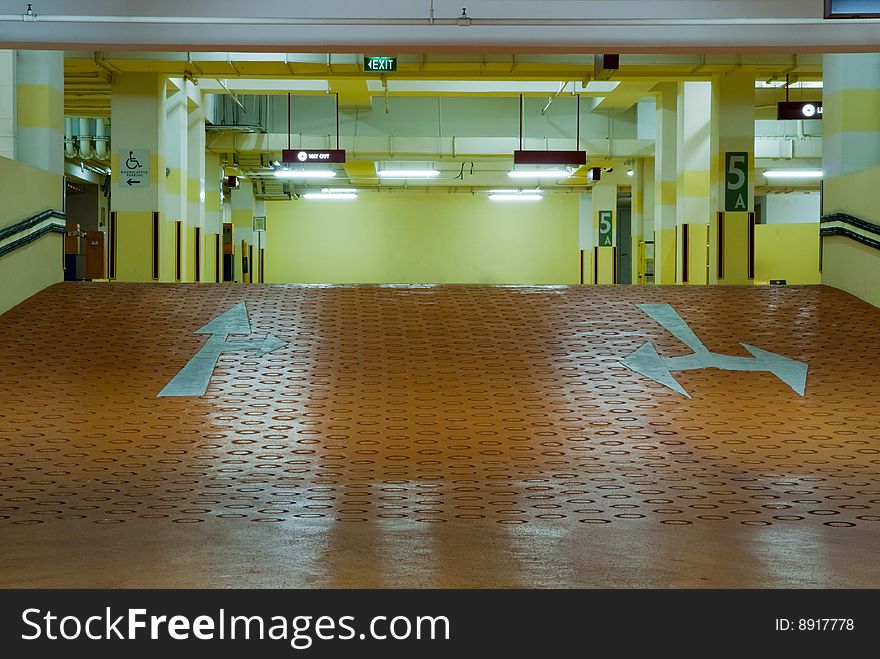 Interior of modern Underground Parking Lot Garage. Interior of modern Underground Parking Lot Garage