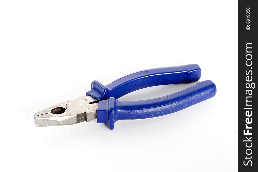 Instrument pliers gray of the colour on white background