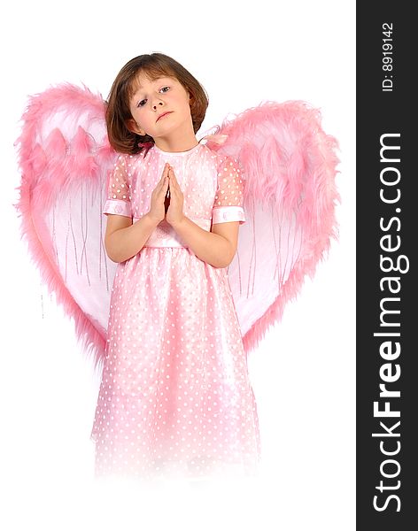 A girl is a pink angel