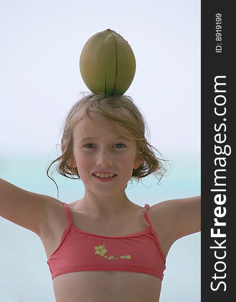 Coconut On Girl Head