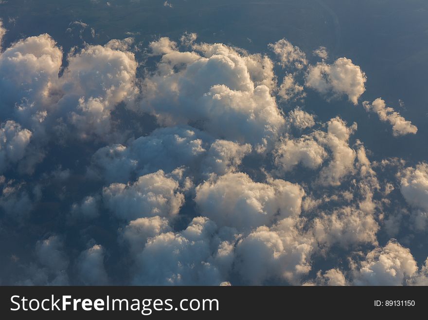 Clouds on the sky seen from above