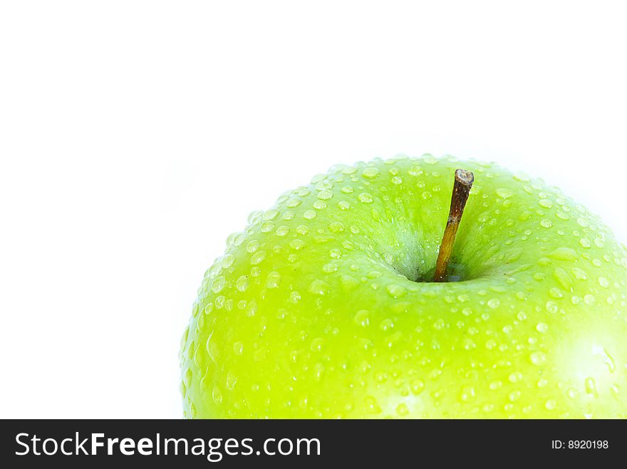 Fresh green apples isolated on a white