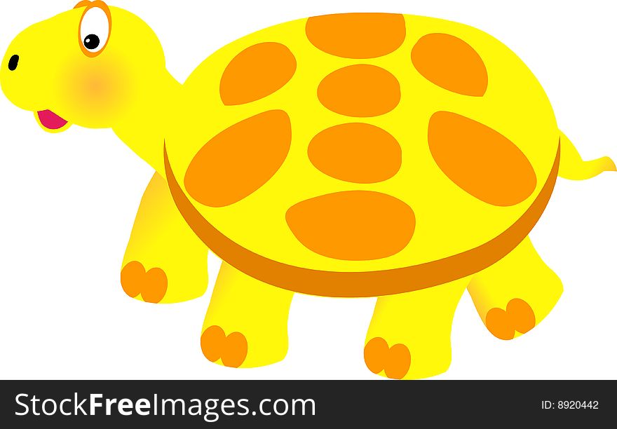 Vector illustration of cute turtle
