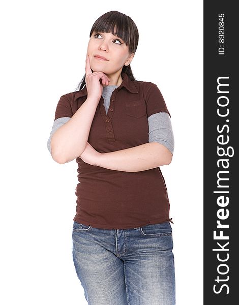 Casual woman over white background. Casual woman over white background