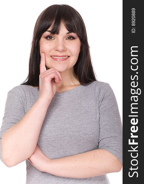 Casual woman over white background. Casual woman over white background
