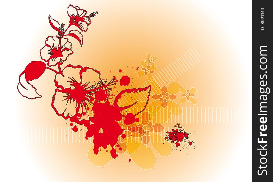 Illustration of Floral Design Background