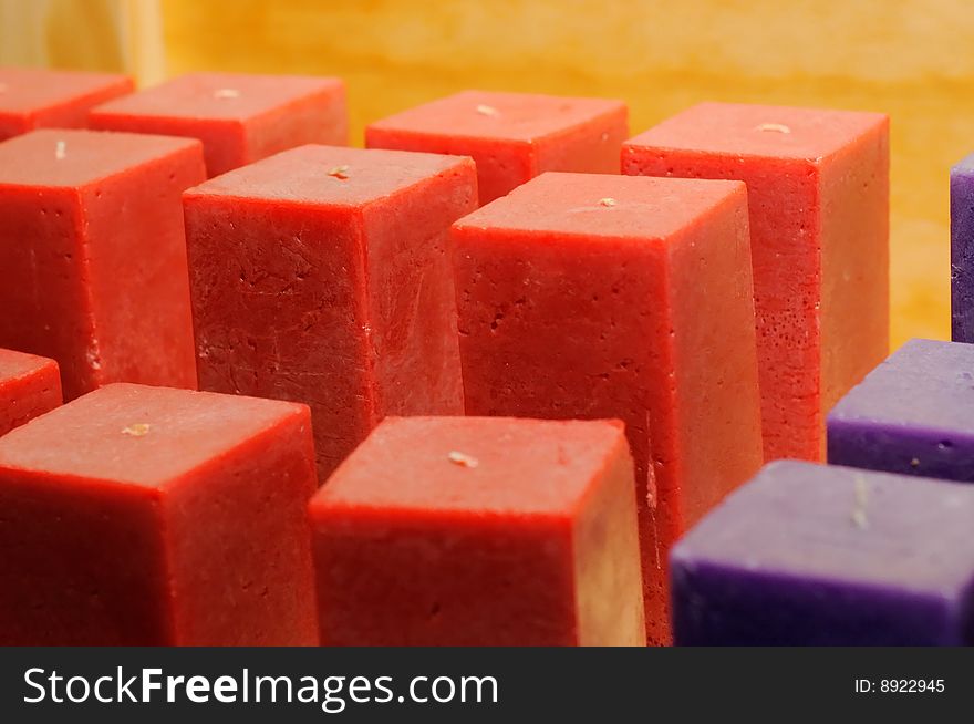 Blocks of rectangular scented candles