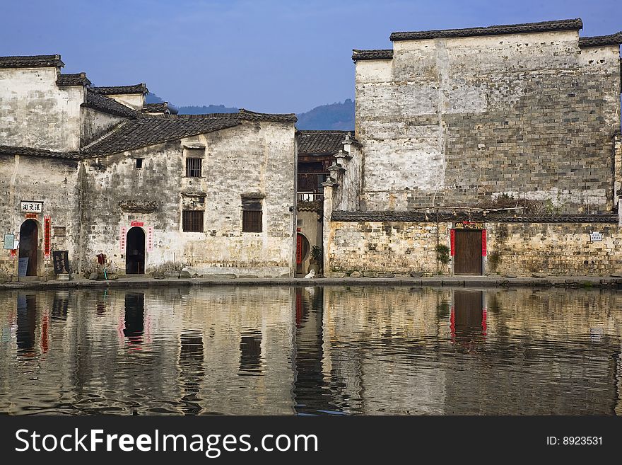 The chinese village of hongcun, a world heritage site. The chinese village of hongcun, a world heritage site.