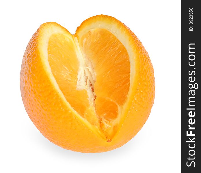 One orange on the white