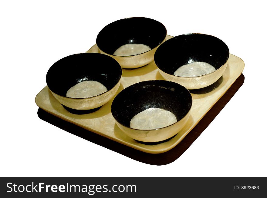 Brand new set of bowls and tray
