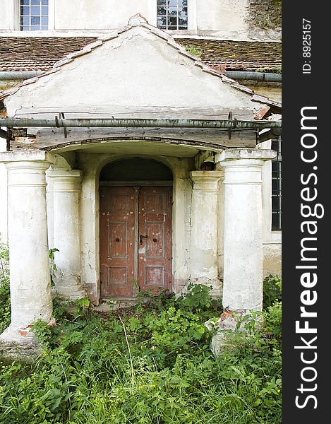 Old church entrance in transylvania