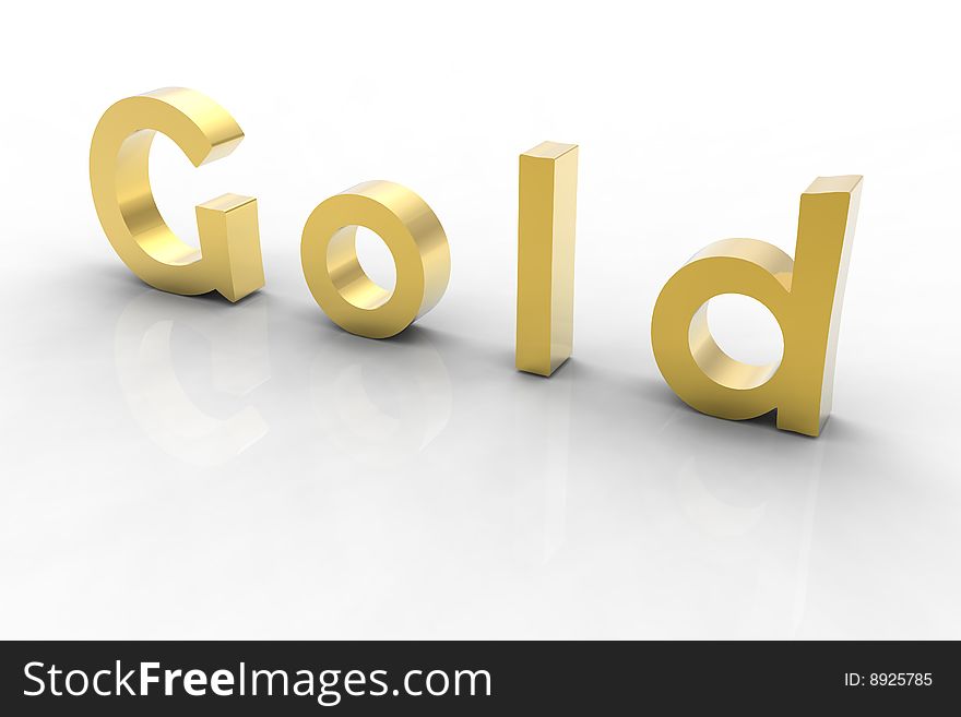 3d golden text