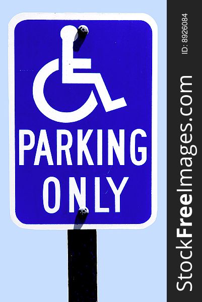 Parking sign for disabled drivers