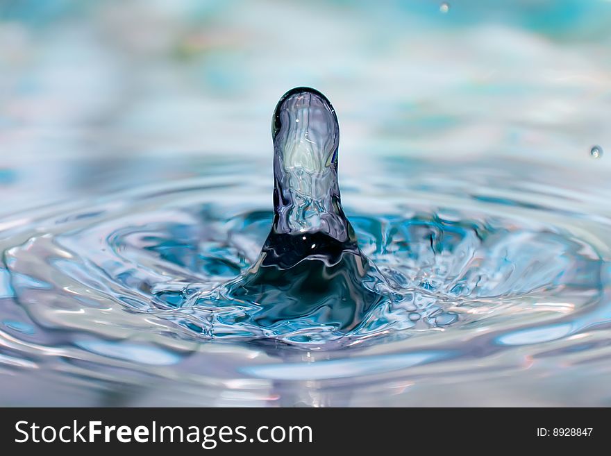 Water drop splash abstract background