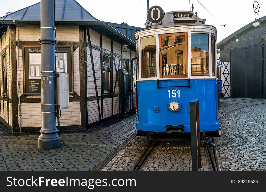 KrakÃ³w Vintage Blue Tram, Poland