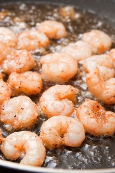 Cooking Shrimps Royalty Free Stock Photo