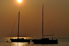 Sunset Sailing Stock Image