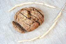Rye Bread On Canvas Stock Photography Rye Bread On Canvas Stock Photography