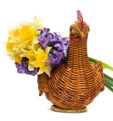 Spring Flowers In Basket Royalty Free Stock Photos Spring Flowers In Basket Royalty Free Stock Photos