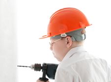 Teenager Drill The Wall Stock Image