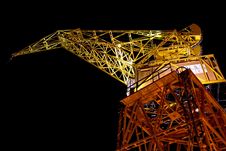 Harbour Crane At Night Stock Images