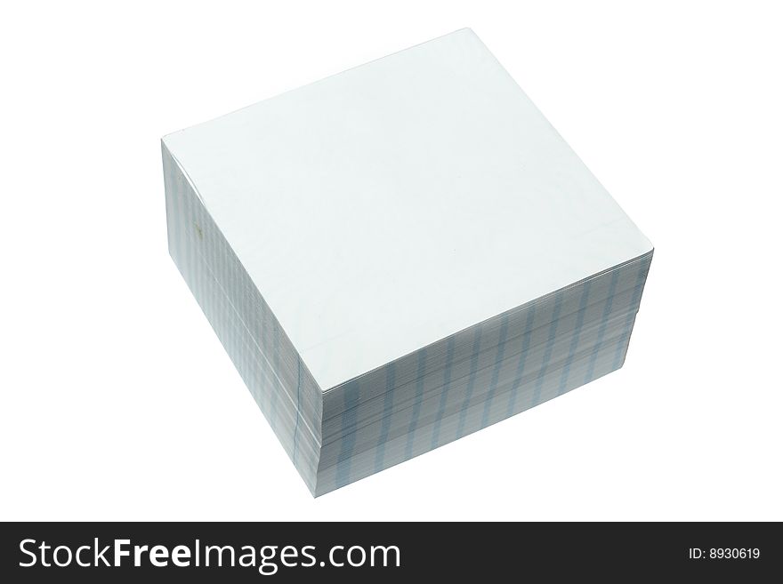 Paper cube under the white background