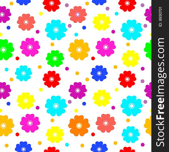 Vivid, colorful, repeating flower wallpaper. Vivid, colorful, repeating flower wallpaper