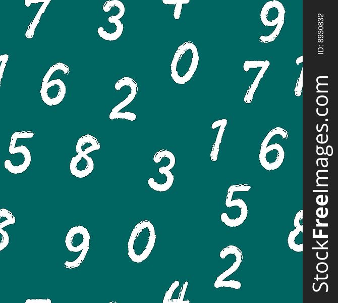 Numbers. Seamless vector wallpaper on green. Numbers. Seamless vector wallpaper on green