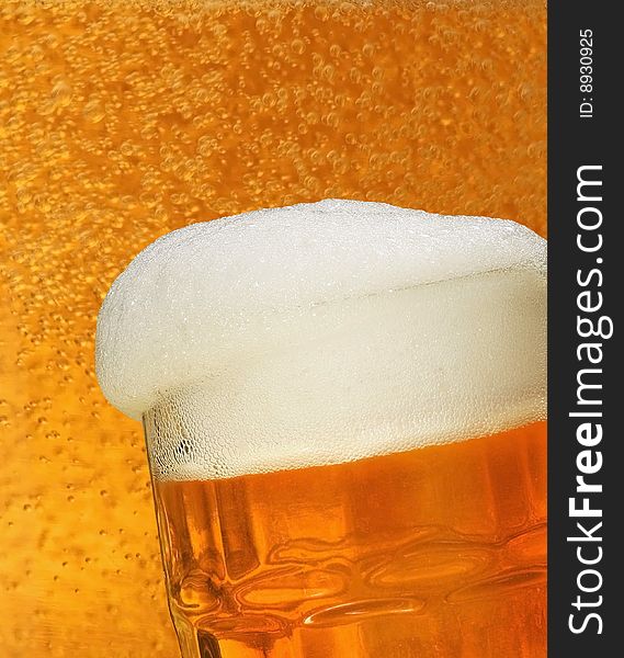 Fresh beer isolated on white