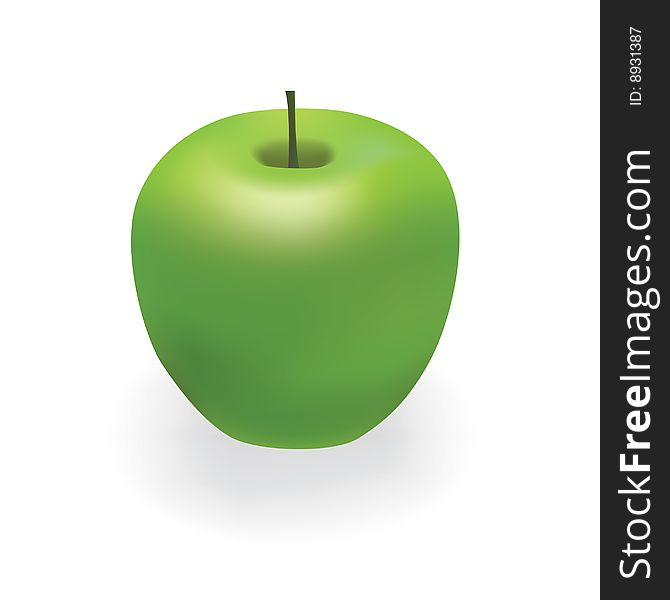 Vector green apple on green background