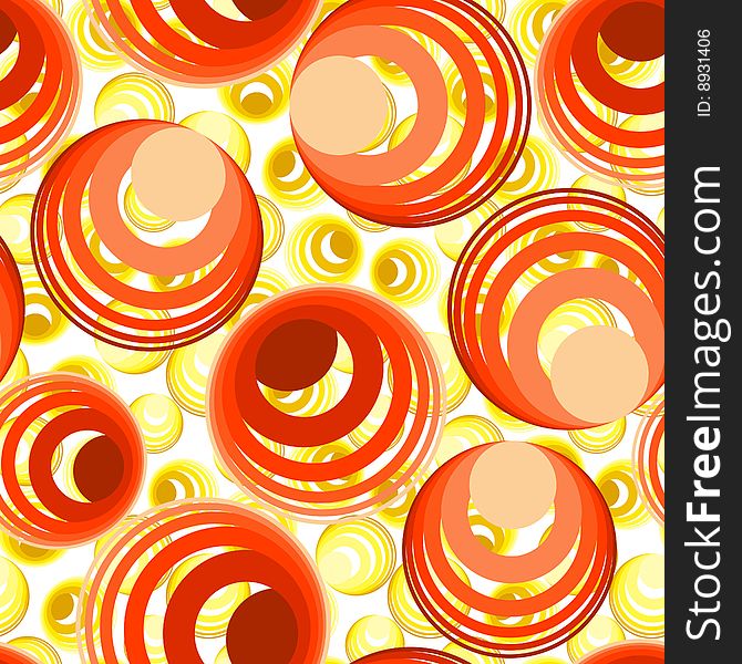 Seamless vector texture with red and yellow circles. Seamless vector texture with red and yellow circles