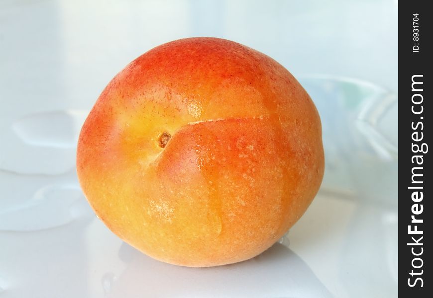 Detail of ripe apricot full of vitamins