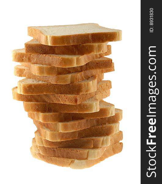 Bread for sandwich, on white