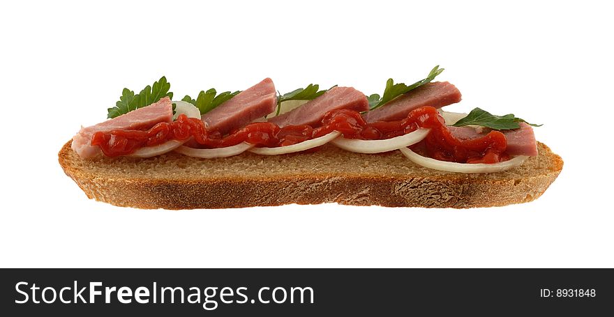 Sandwich on white, bread, meat