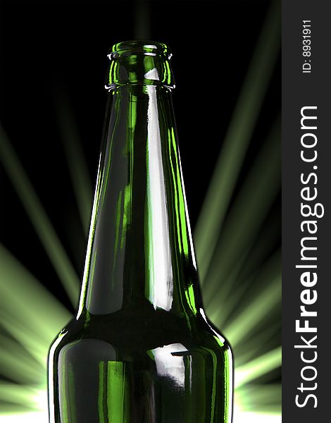 Glass bottle Silhouette, isolated on black