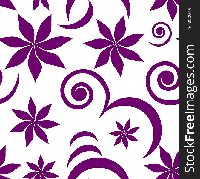 Seamless violet floral vector wallpaper. Seamless violet floral vector wallpaper