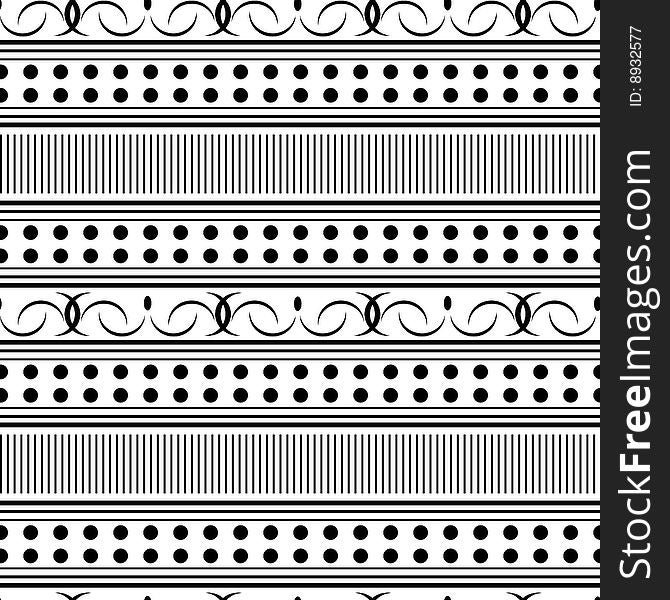 Retro black and white seamless background. Retro black and white seamless background