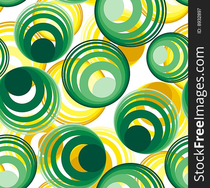 Seamless vector texture with green and yellow circles. Seamless vector texture with green and yellow circles