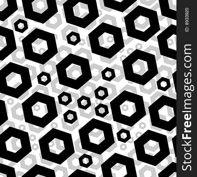 Seamless hexagon vector pattern on white. Seamless hexagon vector pattern on white