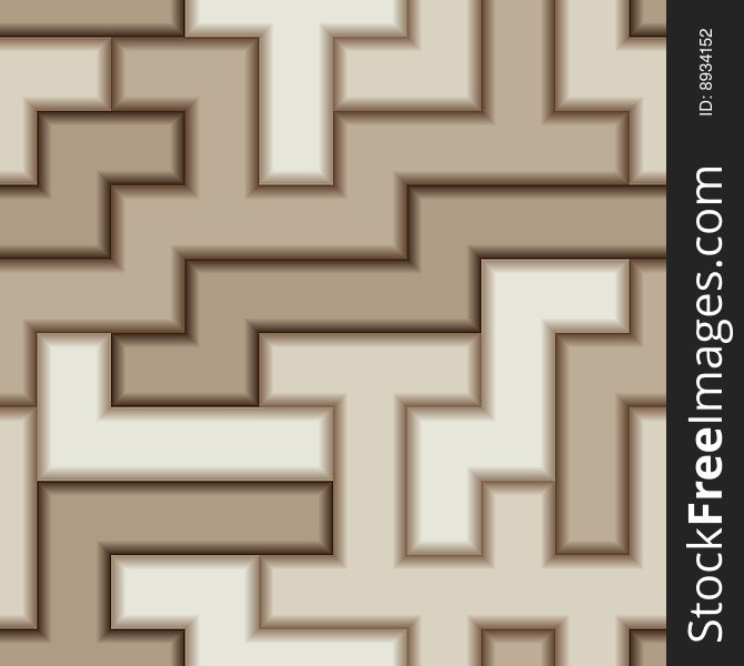 Brown 3d tiles - seamless vector pattern. Brown 3d tiles - seamless vector pattern