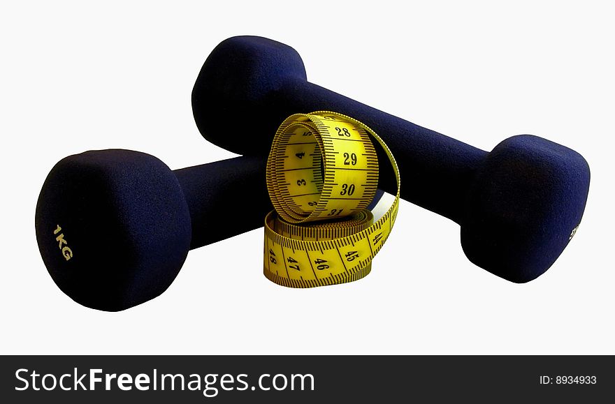 Dumbbells And Measuring Tape