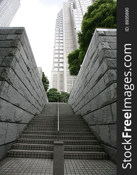 Stone stairs in tokyo, japan