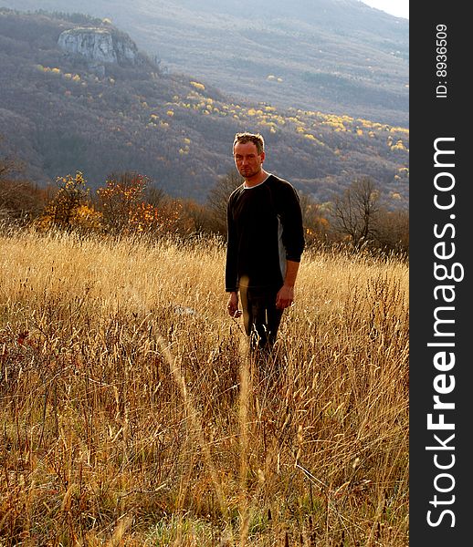 Autumn evening in Crimean mountains. Autumn evening in Crimean mountains.