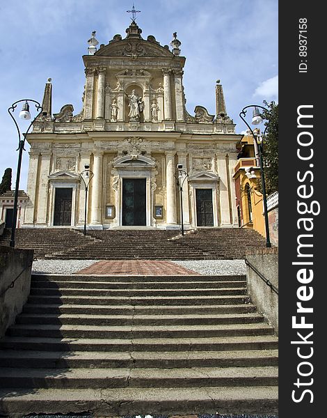 Majestic Church and a staircase to the fore