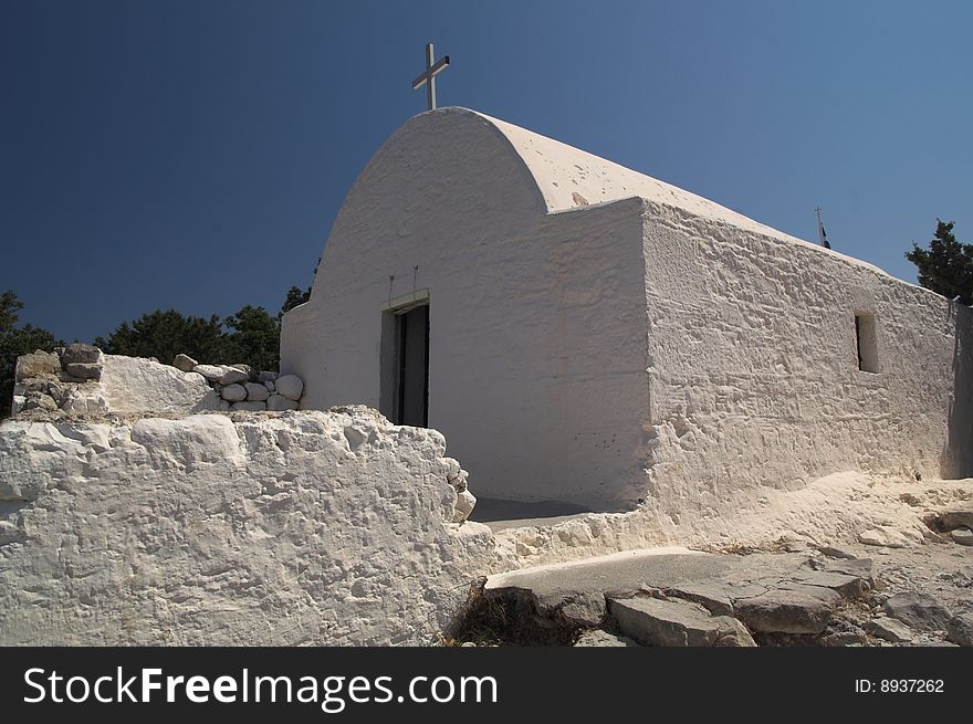 Monolithos castle chapel, Rhodes, Greece