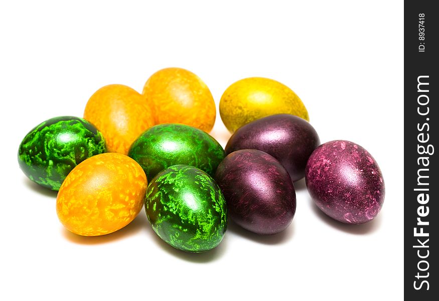 Easter eggs isolated on white background