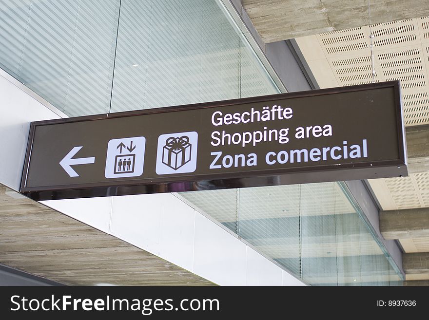 Sign indicative in an airport. Sign indicative in an airport
