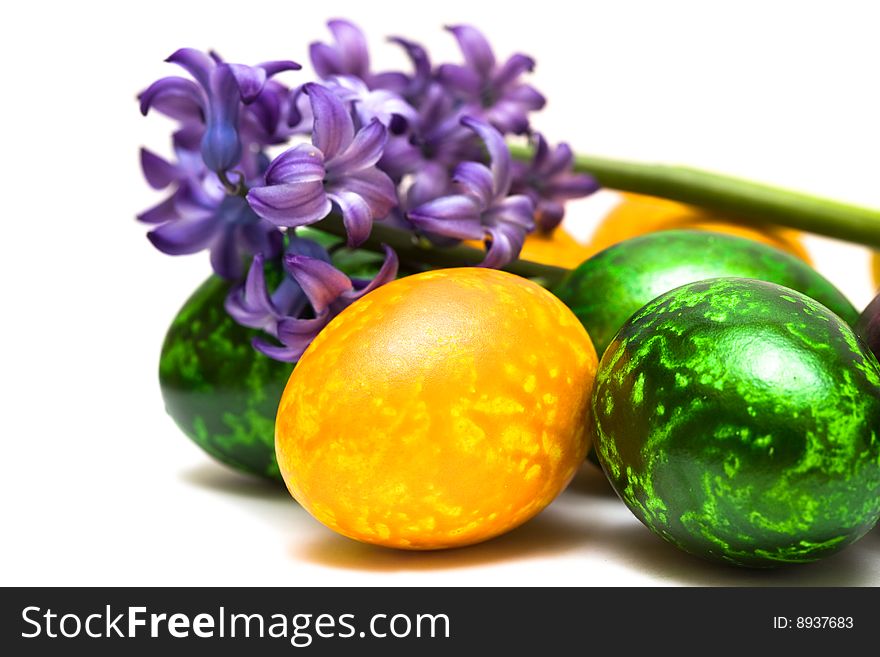 Easter eggs with spring flowers. Easter eggs with spring flowers